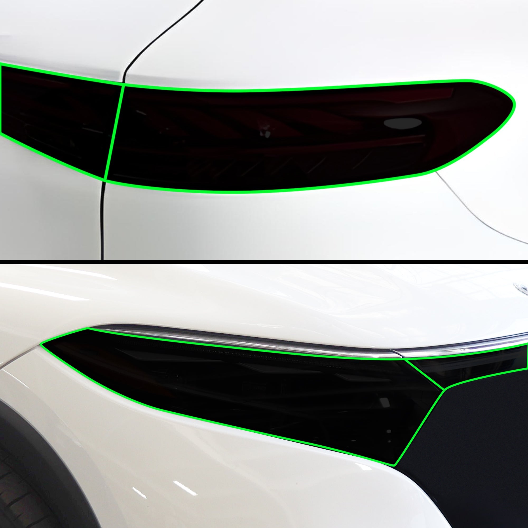 Full Headlight Taillight Precut Smoked PPF Tint Kit Film Overlay Fits Mercedes Benz EQS 2022-2025