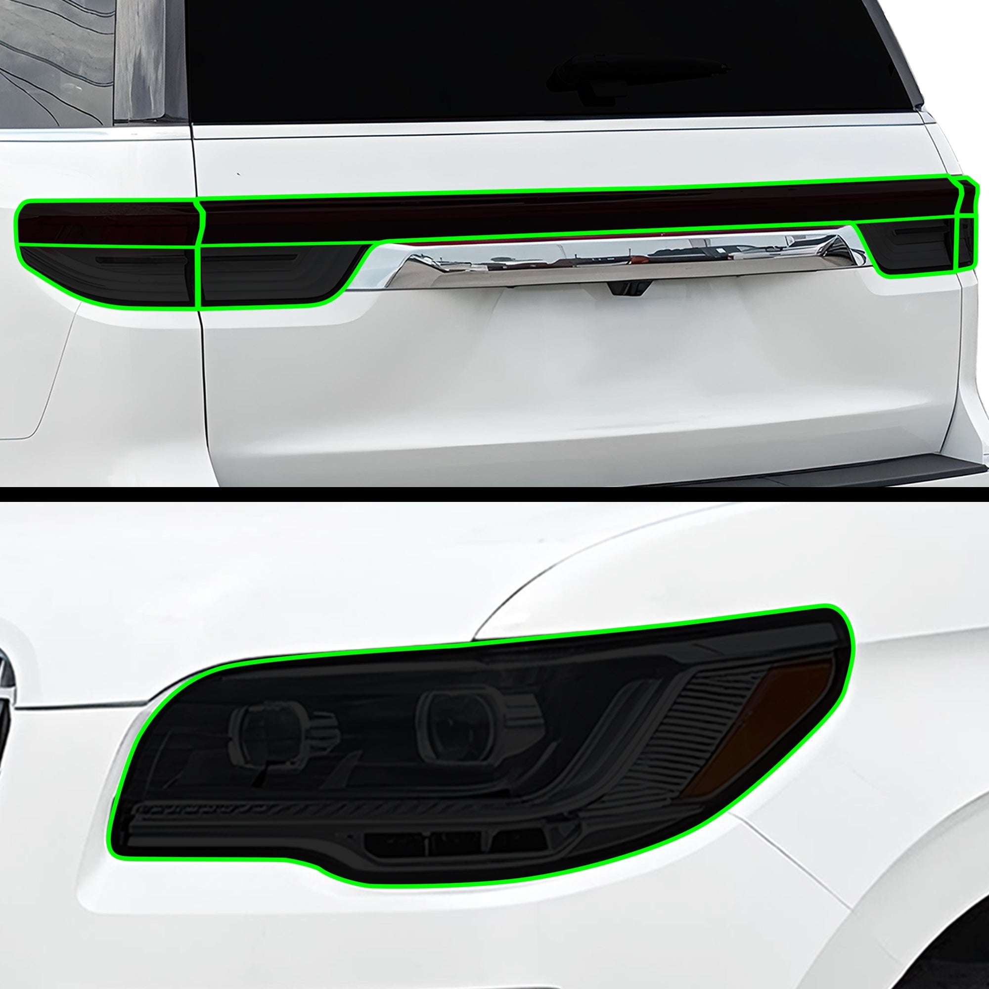 Fits Lincoln Navigator L 2022-2024 Full Headlight Taillight Precut Smoked PPF Tint Kit Film Overlay