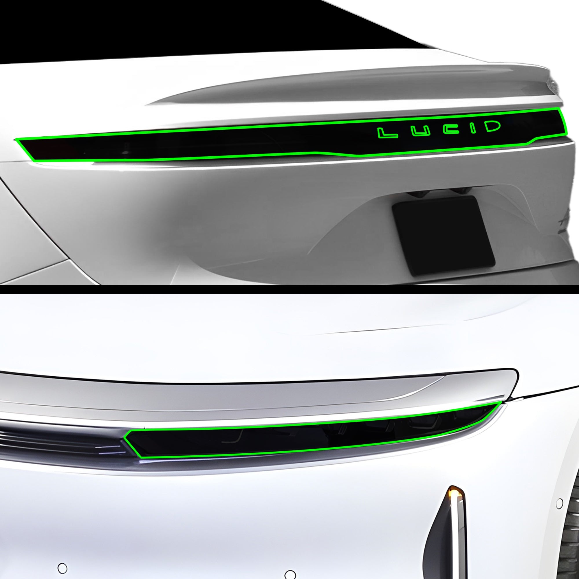 Fits Lucid Air Full Headlight Taillight Precut Smoked PPF Tint Kit Film Overlay 2022-2025