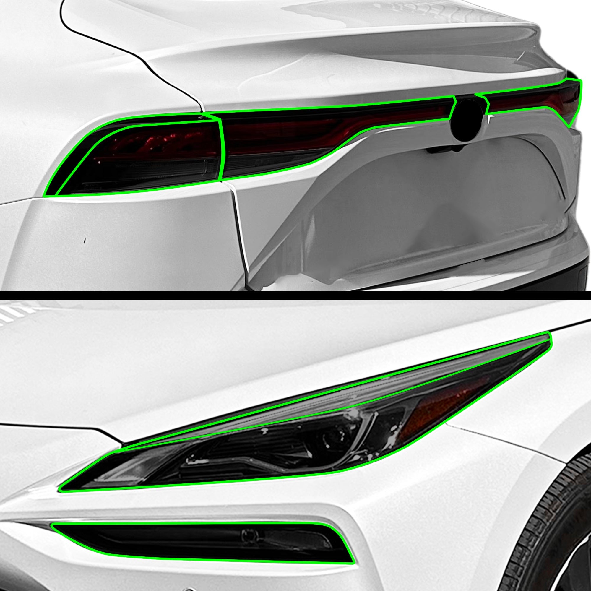 Fits Toyota Mirai 2021-2025 Full Headlight Taillight Precut Smoked PPF Tint Kit Film Overlay