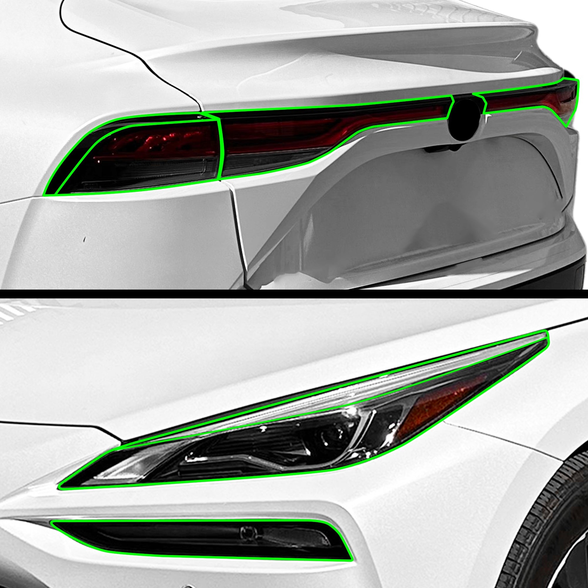 Fits Toyota Mirai 2021-2025 Full Headlight Taillight Precut Smoked PPF Tint Kit Film Overlay