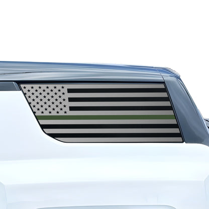 Fits GMC Hummer EV SUV 2024-2025 Quarter Window American Flag Vinyl Decal Stickers