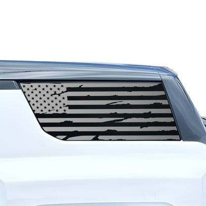 Fits GMC Hummer EV SUV 2024-2025 Quarter Window American Flag Vinyl Decal Stickers
