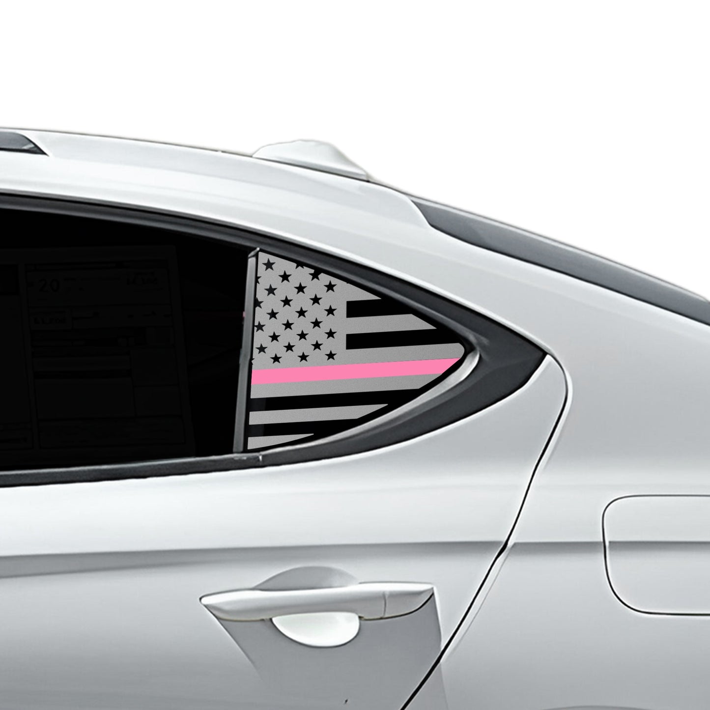 Fits Genesis G70 2019-2025 Quarter Window American Flag Vinyl Decal Stickers