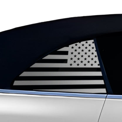 Fits BMW 4 Series Convertible 2021-2025 Quarter Window American Flag Vinyl Decal Stickers