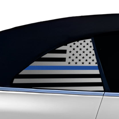 Fits BMW 4 Series Convertible 2021-2025 Quarter Window American Flag Vinyl Decal Stickers