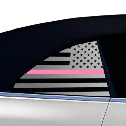 Fits BMW 4 Series Convertible 2021-2025 Quarter Window American Flag Vinyl Decal Stickers