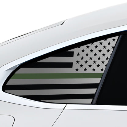 Fits BMW i4 2022-2025 Quarter Window American Flag Vinyl Decal Stickers
