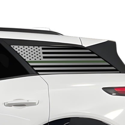 Fits Chevrolet Blazer EV 2024-2025 Quarter Window American Flag Vinyl Decal Stickers