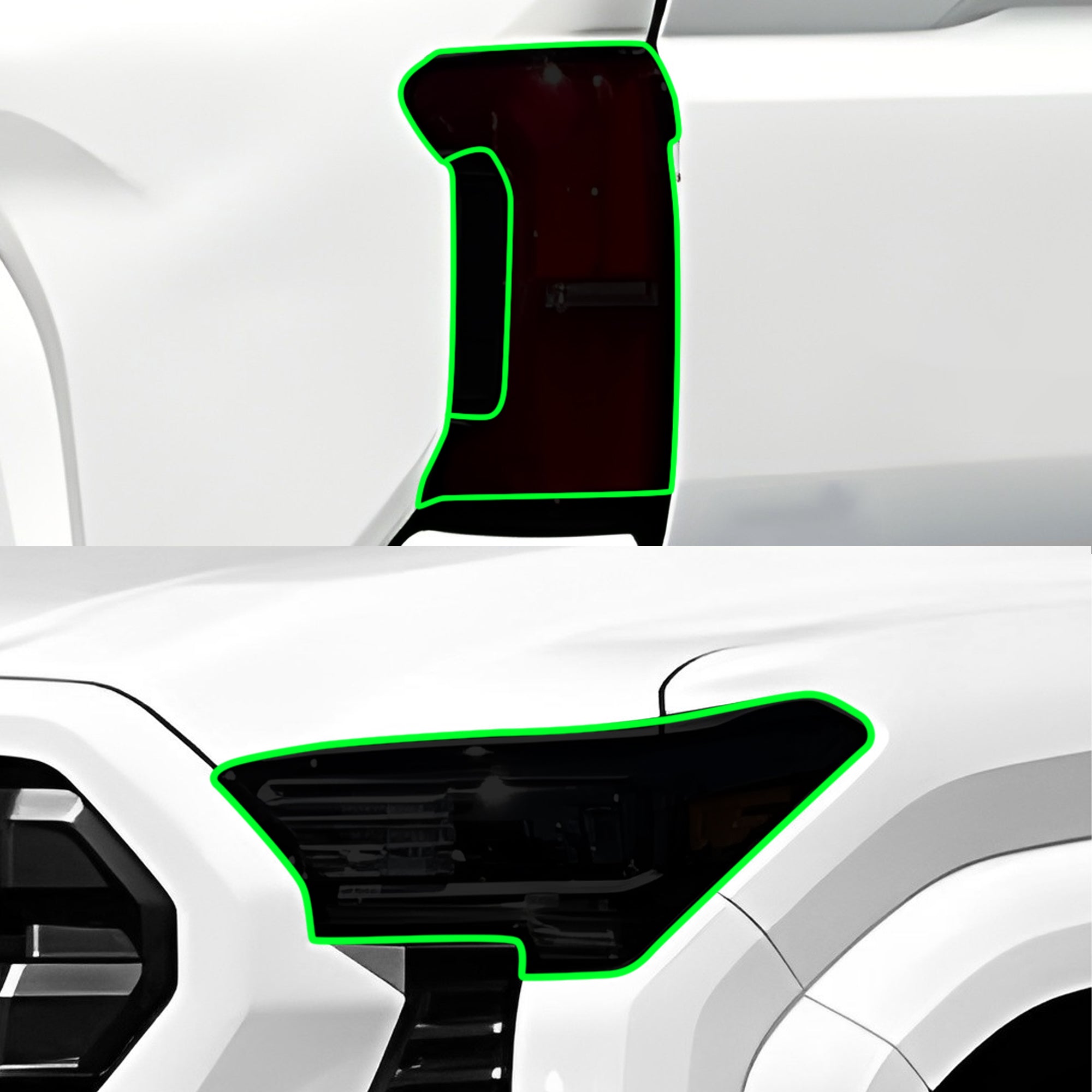 Fits Toyota Tacoma 2024-2025 Full Headlight Taillight Precut Smoked PPF Tint Kit Film Overlay