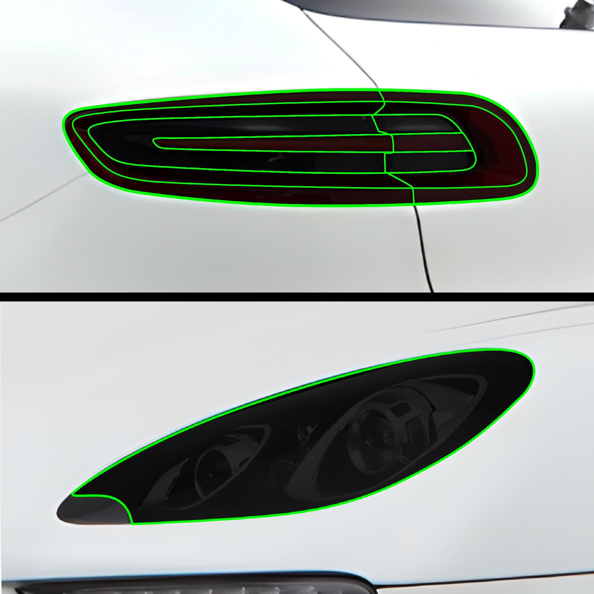 Full Headlight Taillight Precut Smoked PPF Tint Kit Film Overlay Fits Porsche Macan 2015-2018