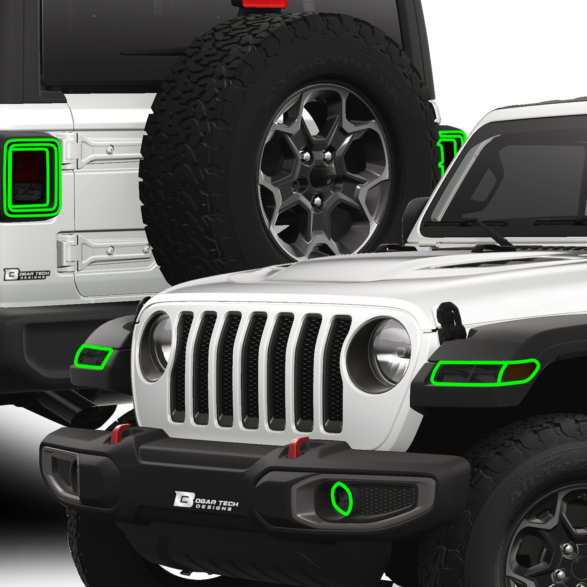 Amber Delete Taillight Precut Smoked PPF Tint Kit Film Overlay Fits Jeep Wrangler JL 2018-2025