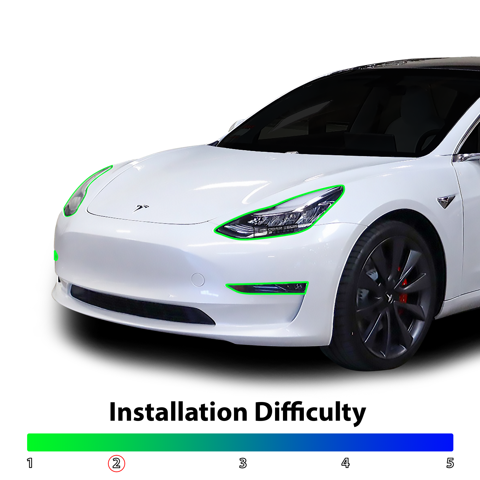 Head Tail Light Markers Reflectors Precut Smoke Tint Overlay Fits Tesla Model 3 2017-2023