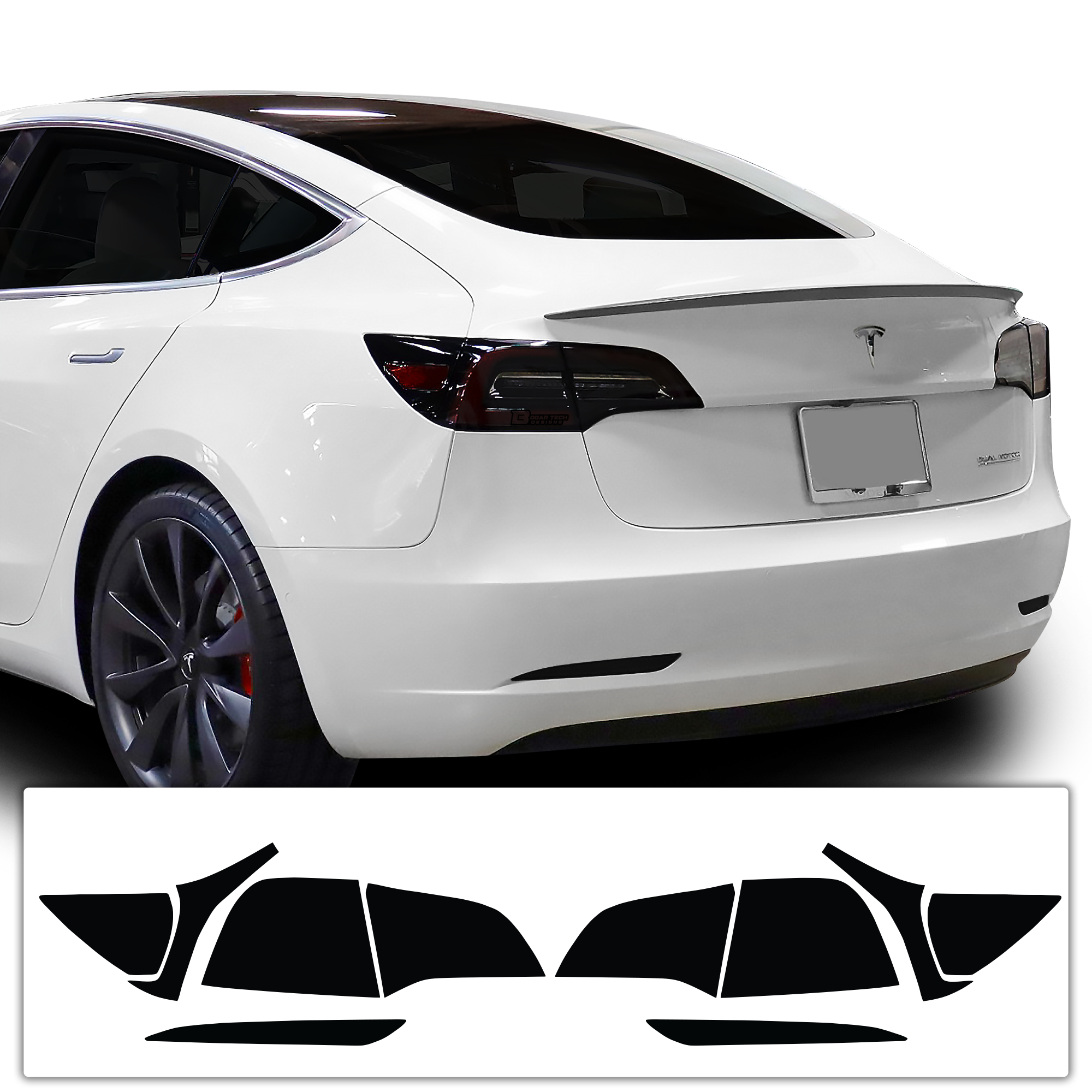 Head Tail Light Markers Reflectors Precut Smoke Tint Overlay Fits Tesla Model 3 2017-2023