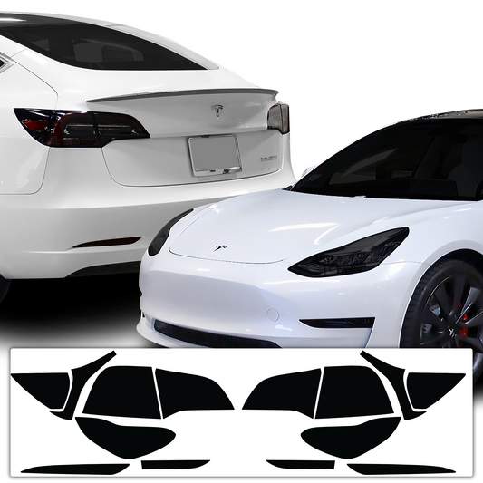 Head Tail Light Markers Reflectors Precut Smoke Tint Overlay Fits Tesla Model 3 2017-2023