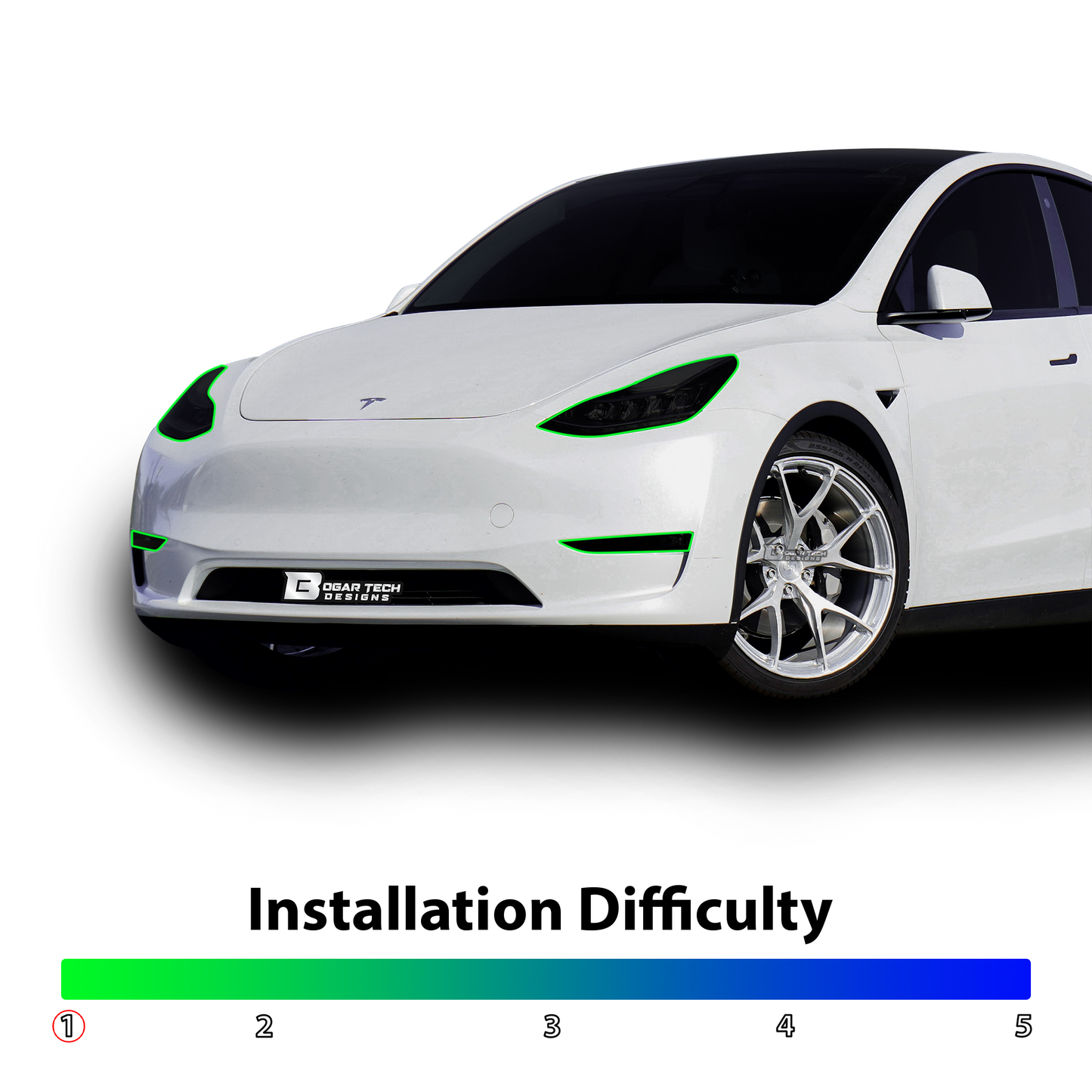 Head Tail Light Markers Reflectors Precut Smoke Tint Overlay Fits Tesla Model Y 2020-2024