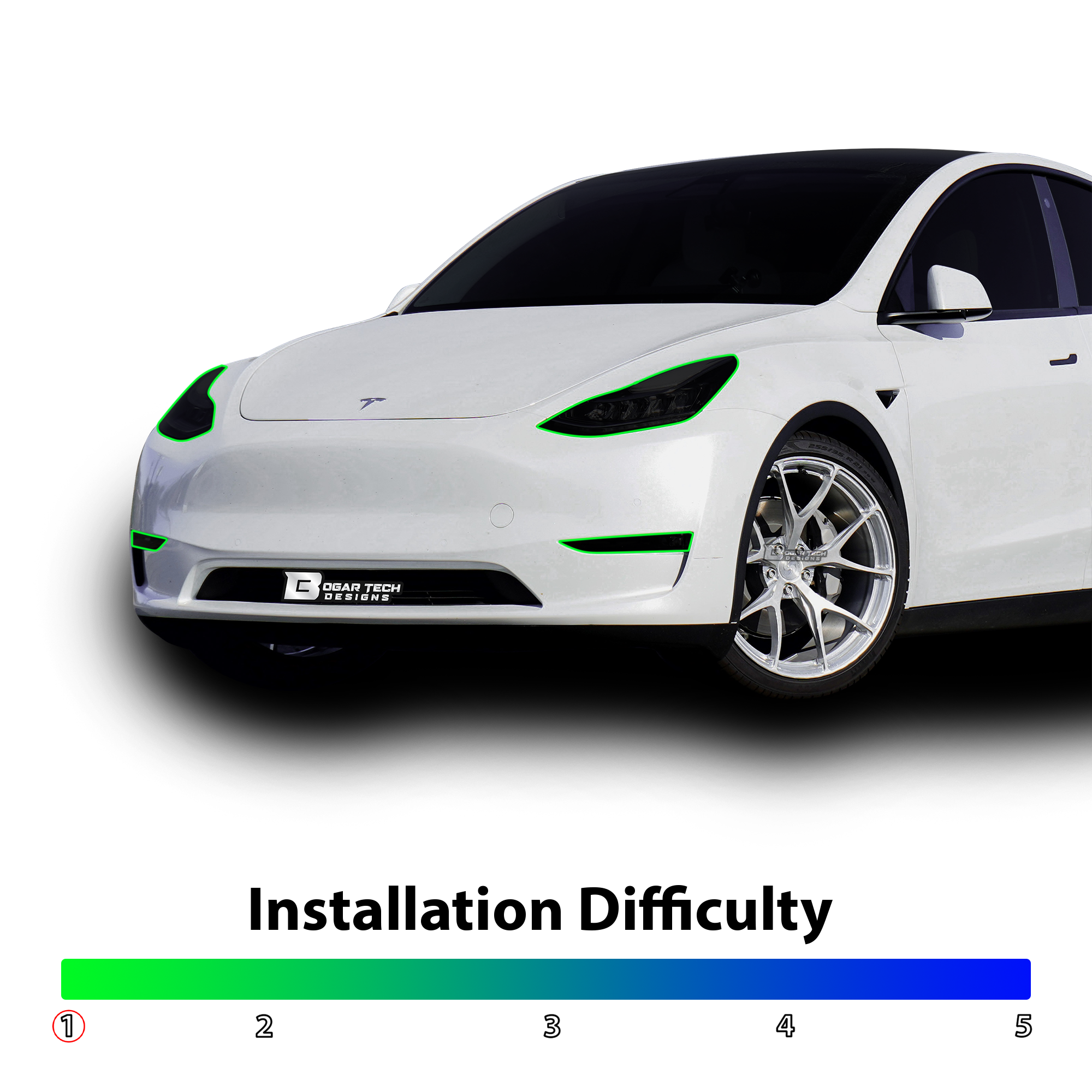 Head Tail Light Markers Reflectors Precut Smoke Tint Overlay Fits Tesla Model Y 2020-2024