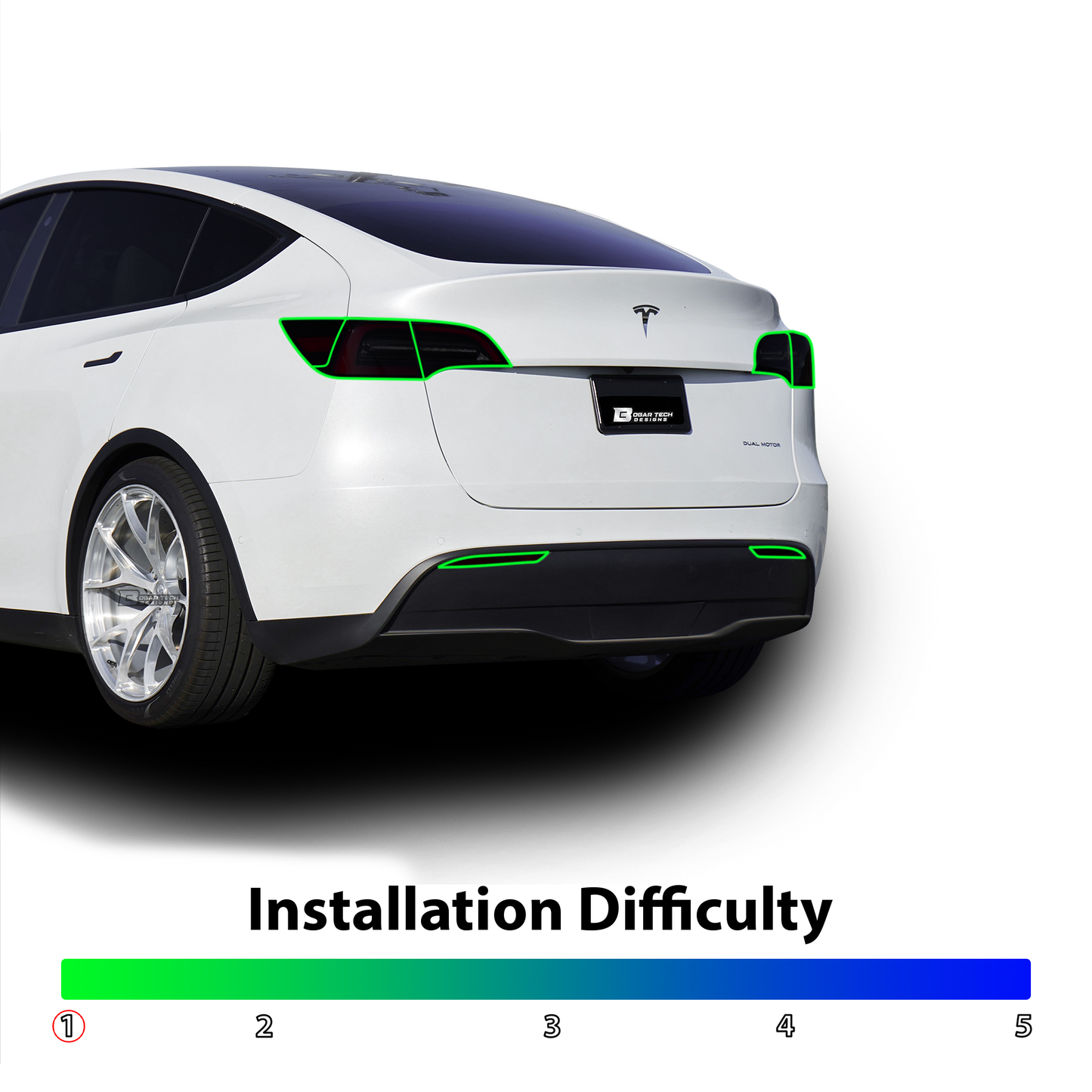 Head Tail Light Markers Reflectors Precut Smoke Tint Overlay Fits Tesla Model Y 2020-2024