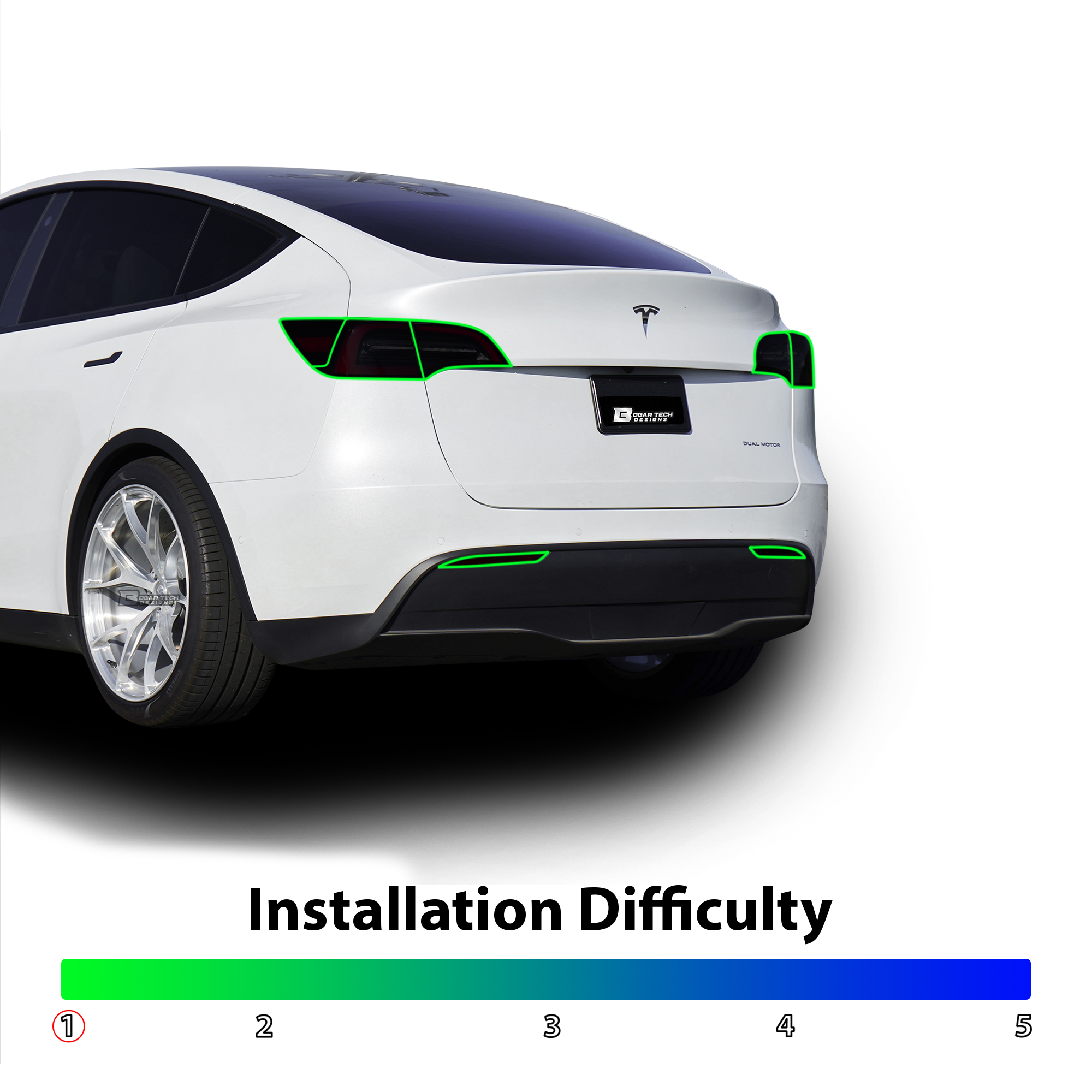 Head Tail Light Markers Reflectors Precut Smoke Tint Overlay Fits Tesla Model Y 2020-2024