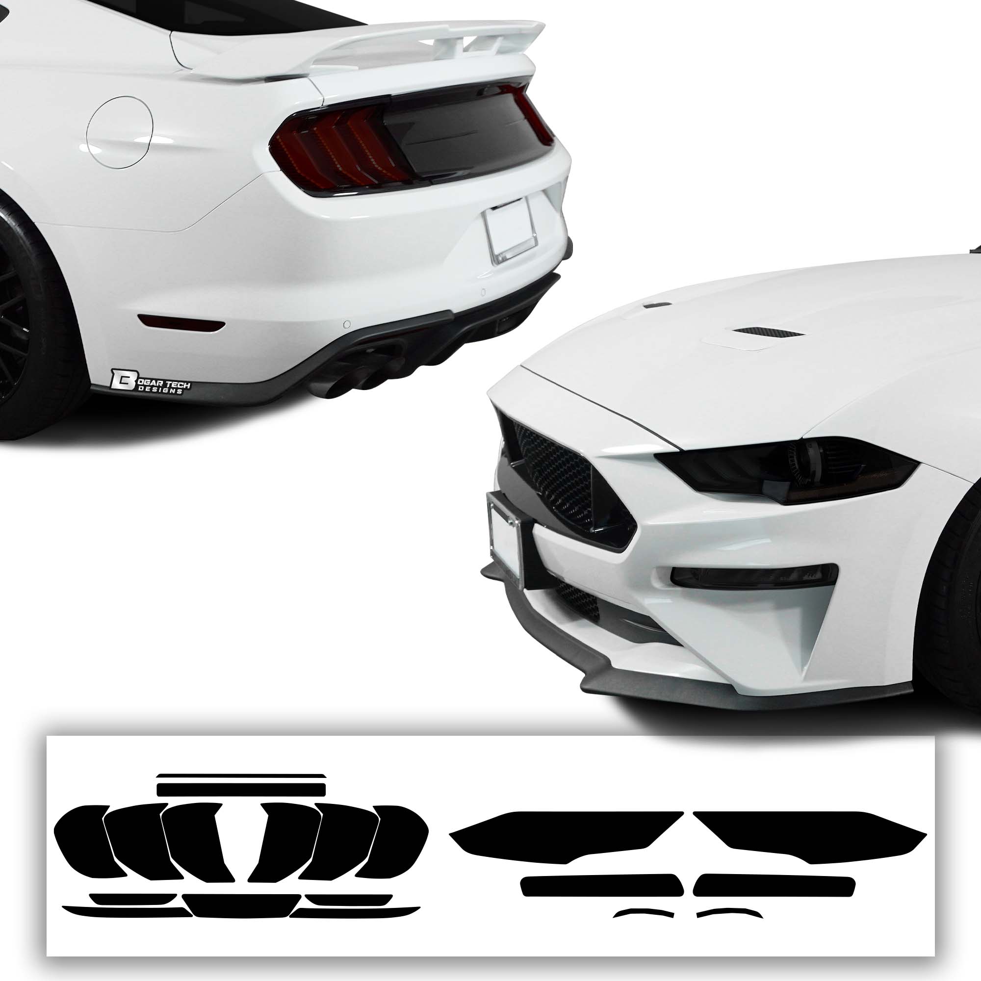 Complete Headlight Taillight Precut Tint Overlay Film Fits Ford Mustang 2018-2023