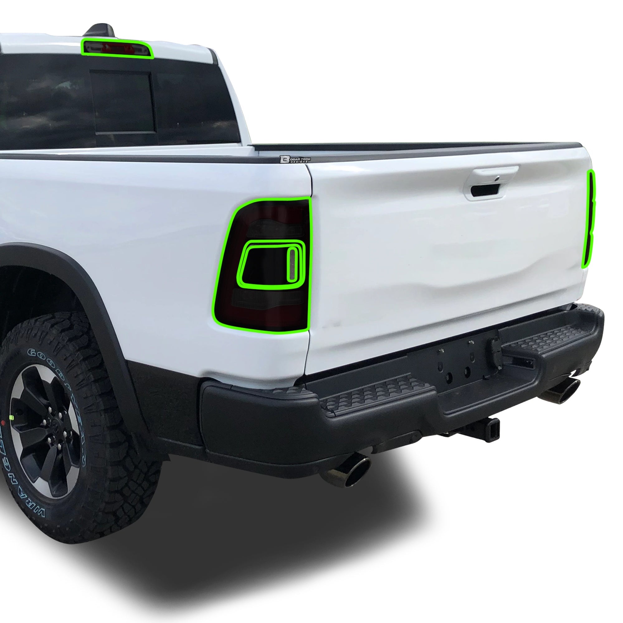 Complete Full Headlight Taillight Precut Overlay Tint Kit with Tools Fits Dodge Ram 2019-2024