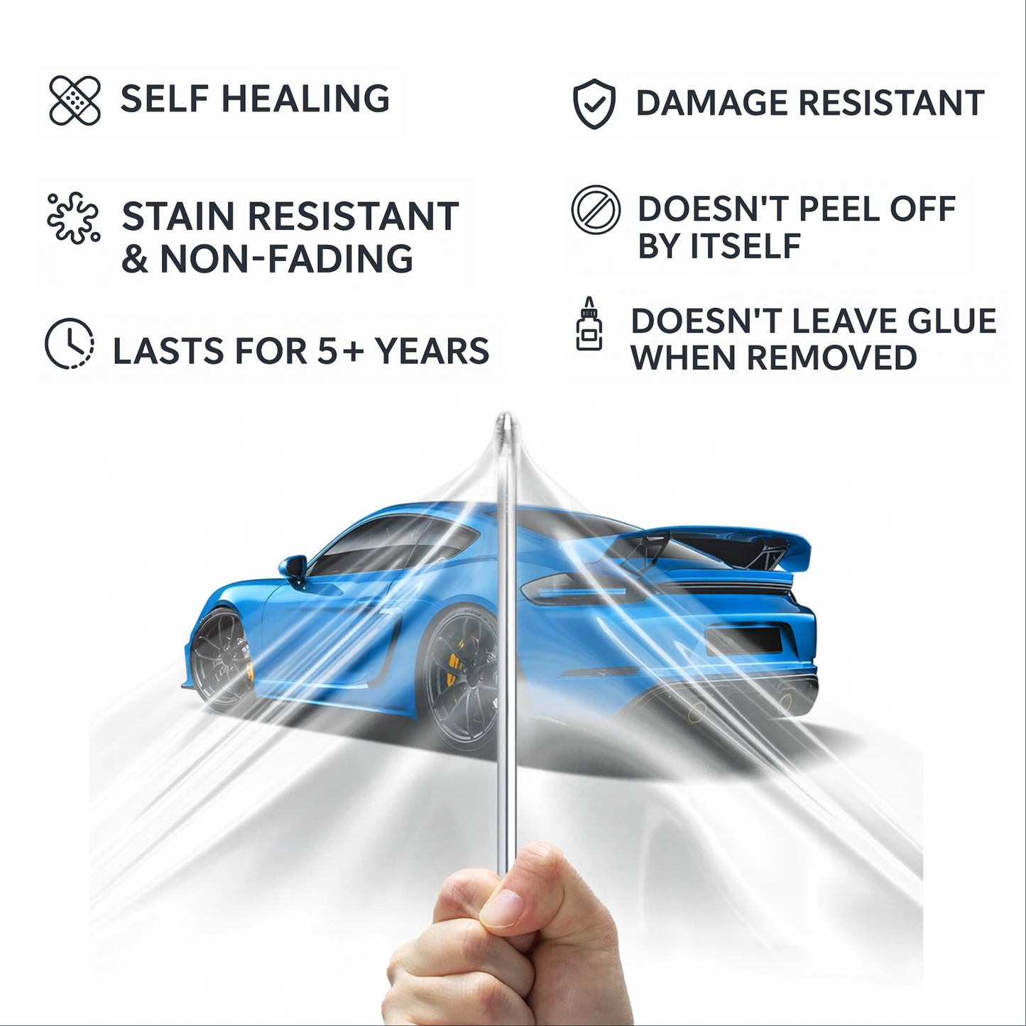 Fits Tesla Model Y 2020-2024 Precut PPF Kit – Clear Bra Paint Protection Film for Hood, Bumper, Fenders & Lights