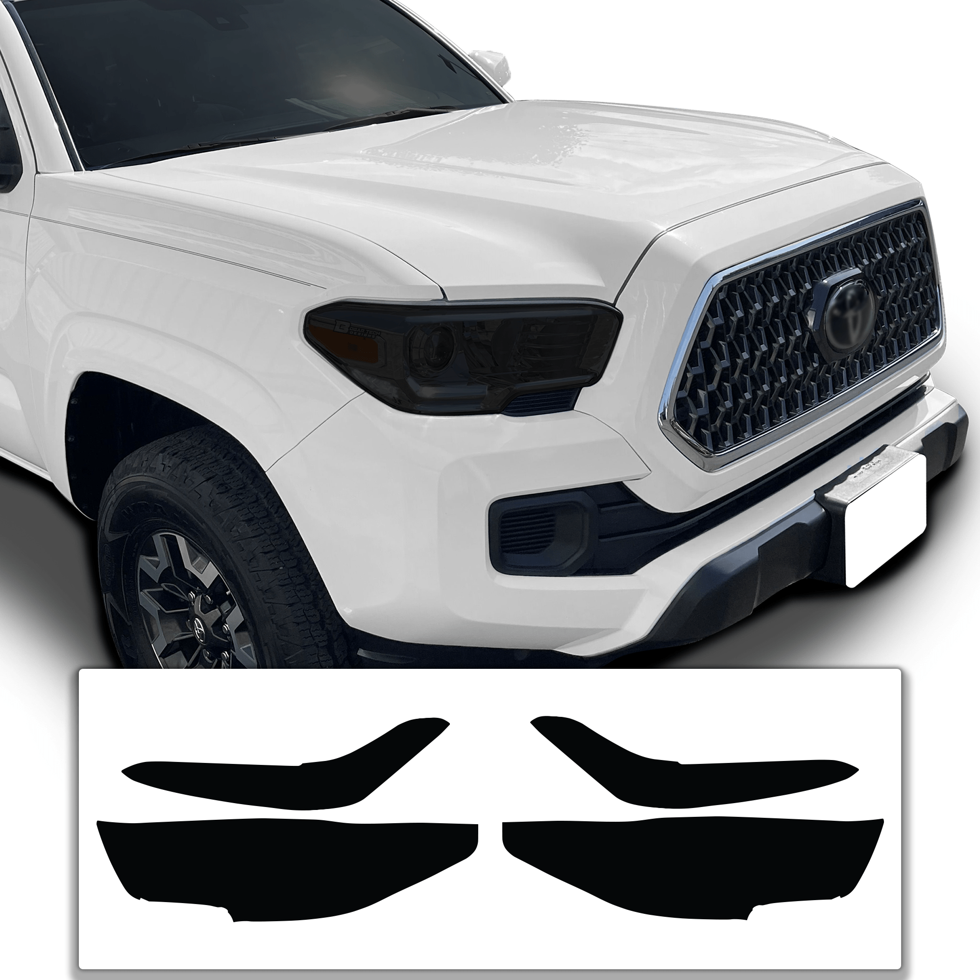 Full Tint Kit Precut Smoked Vinyl Tint Kit Film Overlay Cover Fits Toyota Tacoma 2016-2023