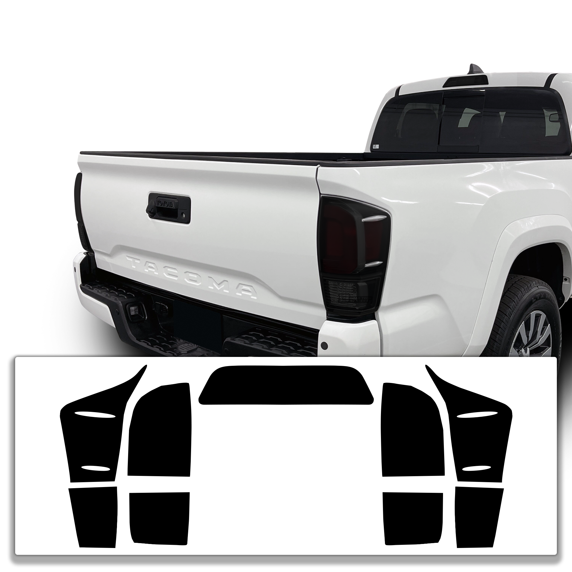 Full Tint Kit Precut Smoked Vinyl Tint Kit Film Overlay Cover Fits Toyota Tacoma 2016-2023