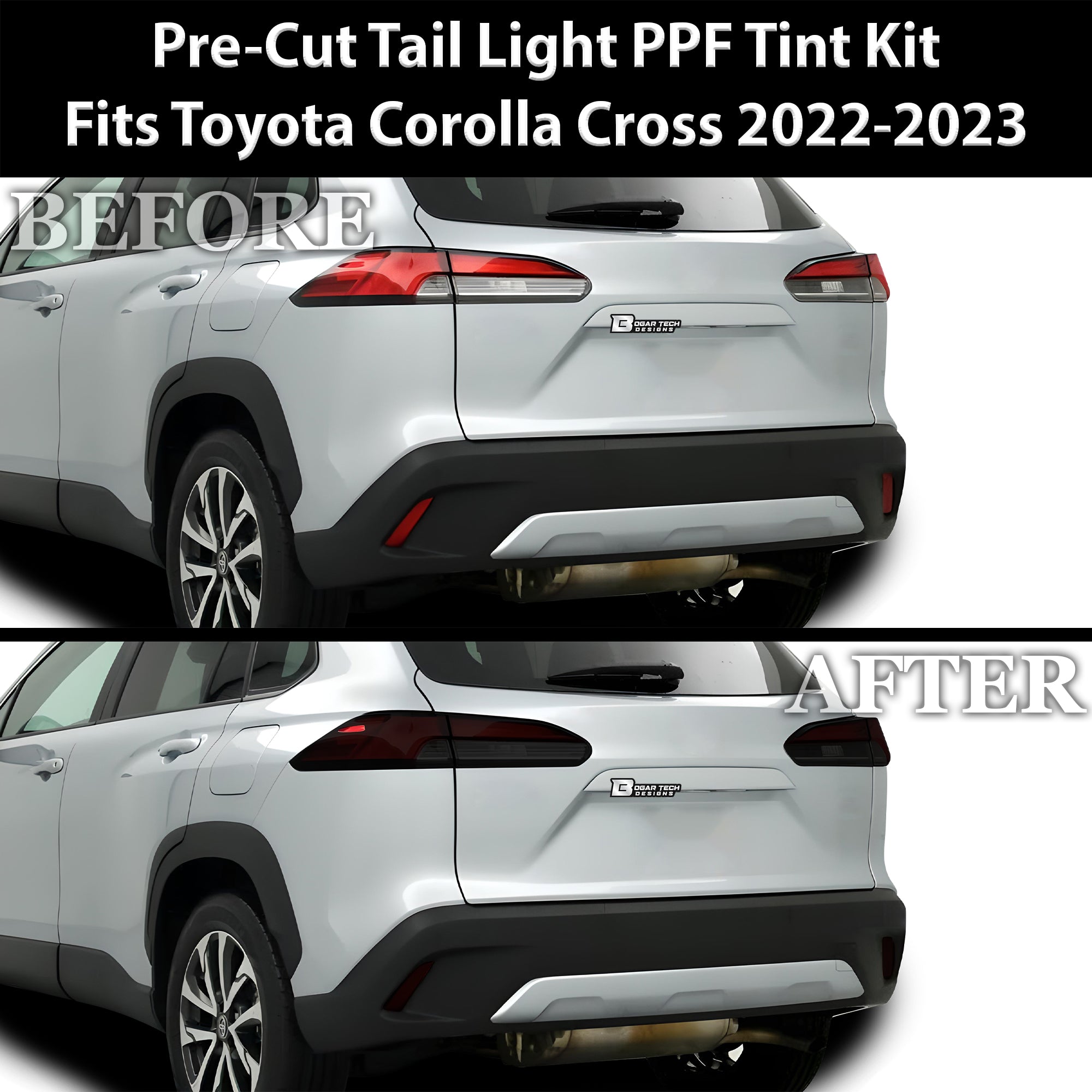 Full Headlight Taillight Precut Smoked PPF Tint Kit Film Overlay Fits Toyota Corolla Cross 2022-2025 - 0