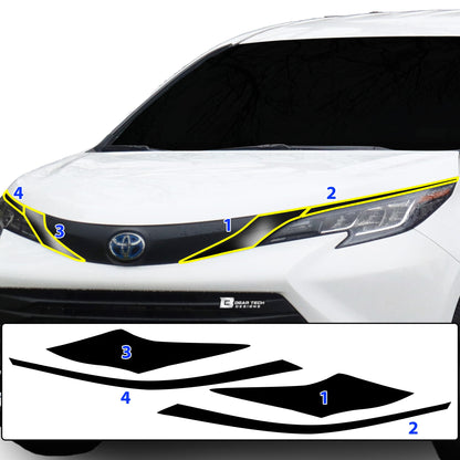 Window Vinyl Chrome Delete Trim Blackout Decal Stickers Overlay Film Fits Toyota Sienna 2021-2025