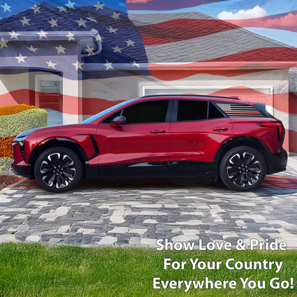 Fits Chevrolet Blazer EV 2024-2025 Quarter Window American Flag Vinyl Decal Stickers