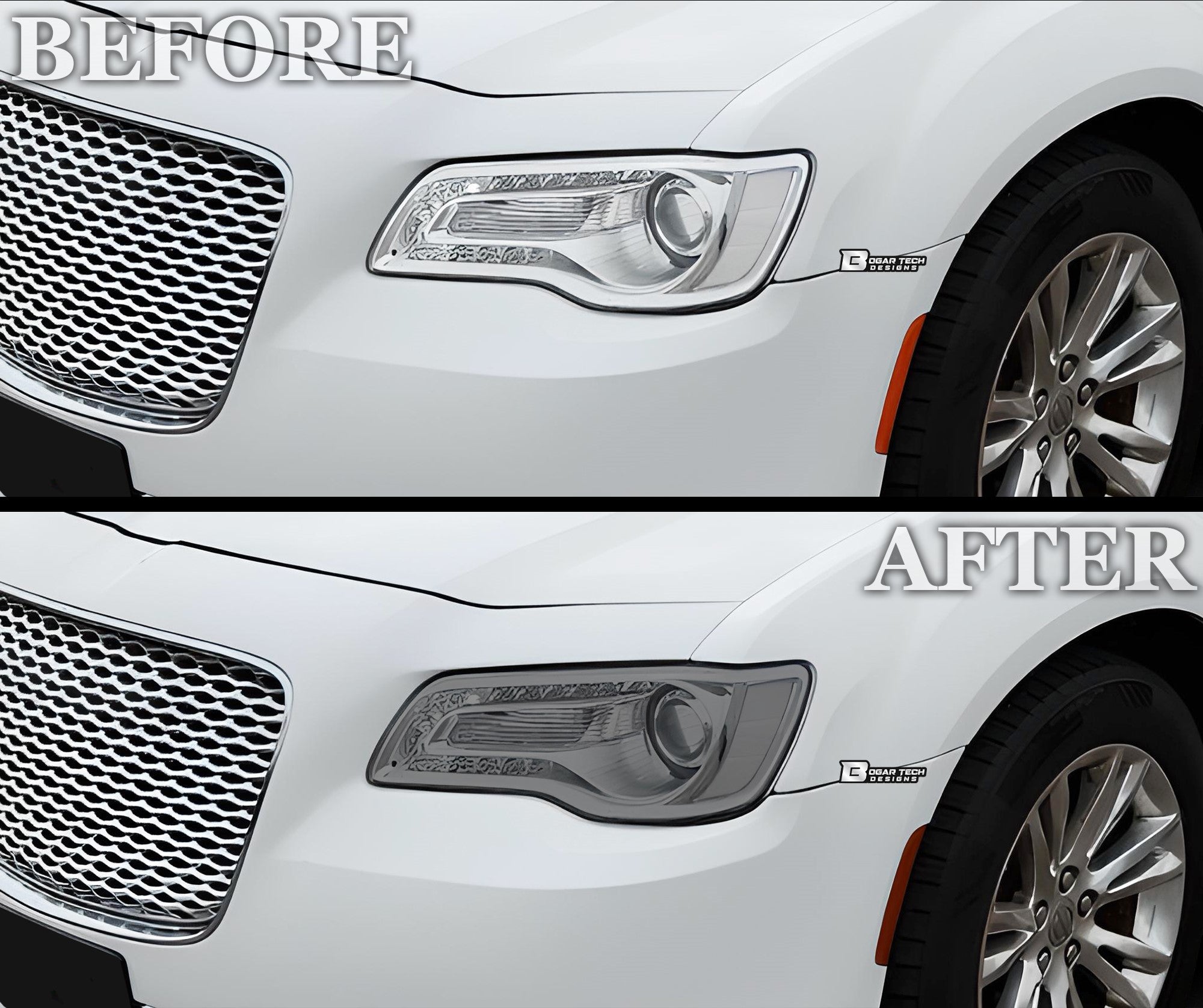 Head Light Head Light Overlay Tint Film Sticker Fits Chrysler 300 C 2015-2023
