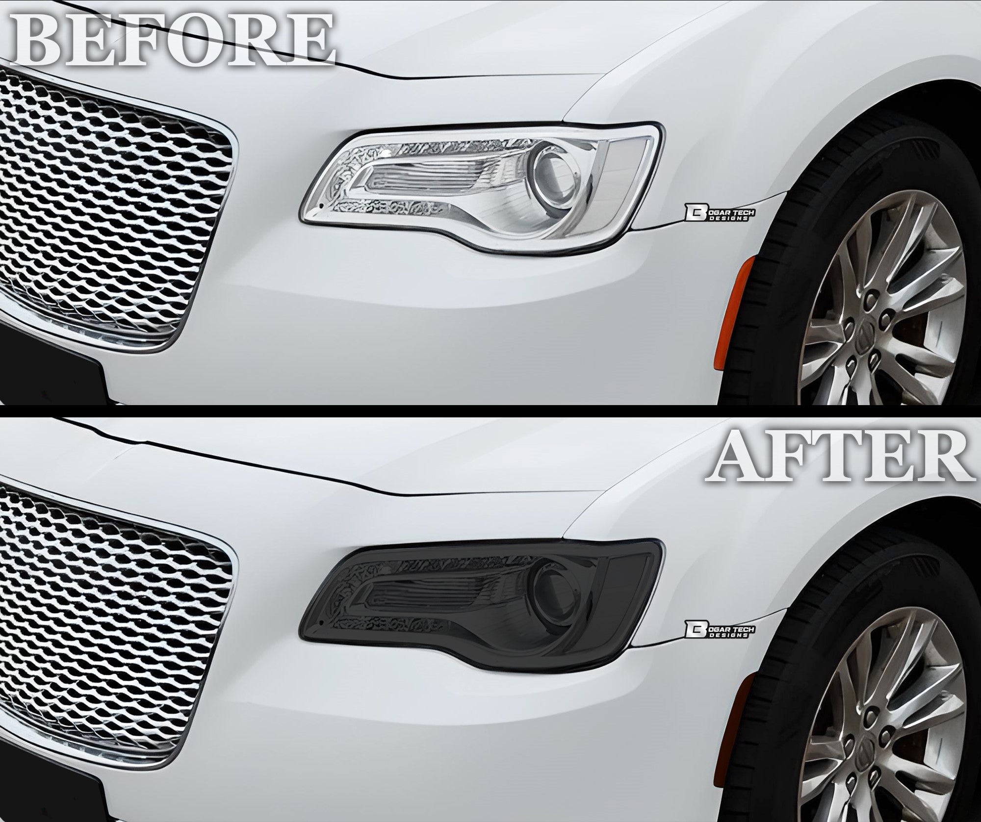 Head Light Head Light Overlay Tint Film Sticker Fits Chrysler 300 C 2015-2023