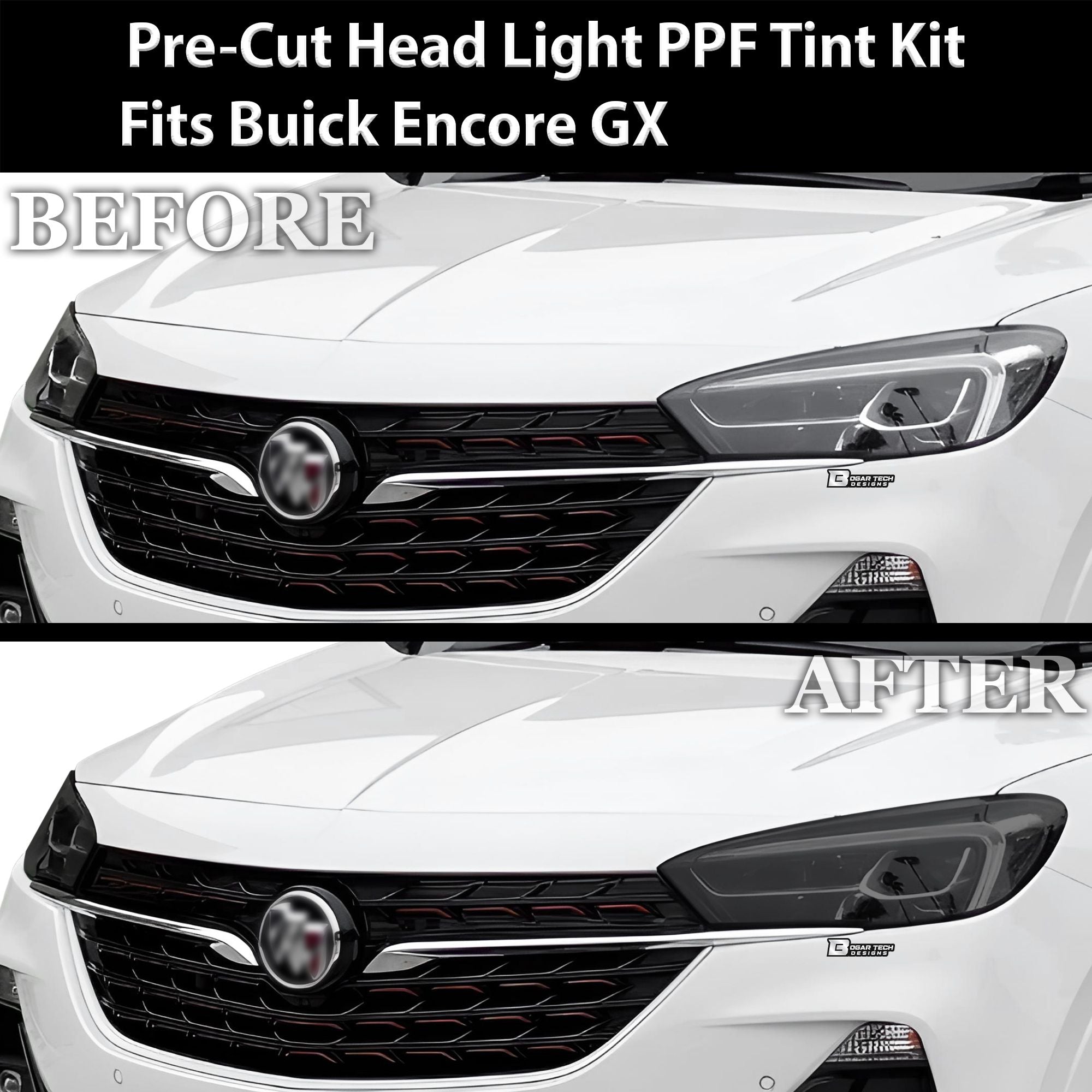 Full Headlight Taillight Precut Smoked PPF Tint Kit Film Overlay Fits Buick Encore GX 2020-2023