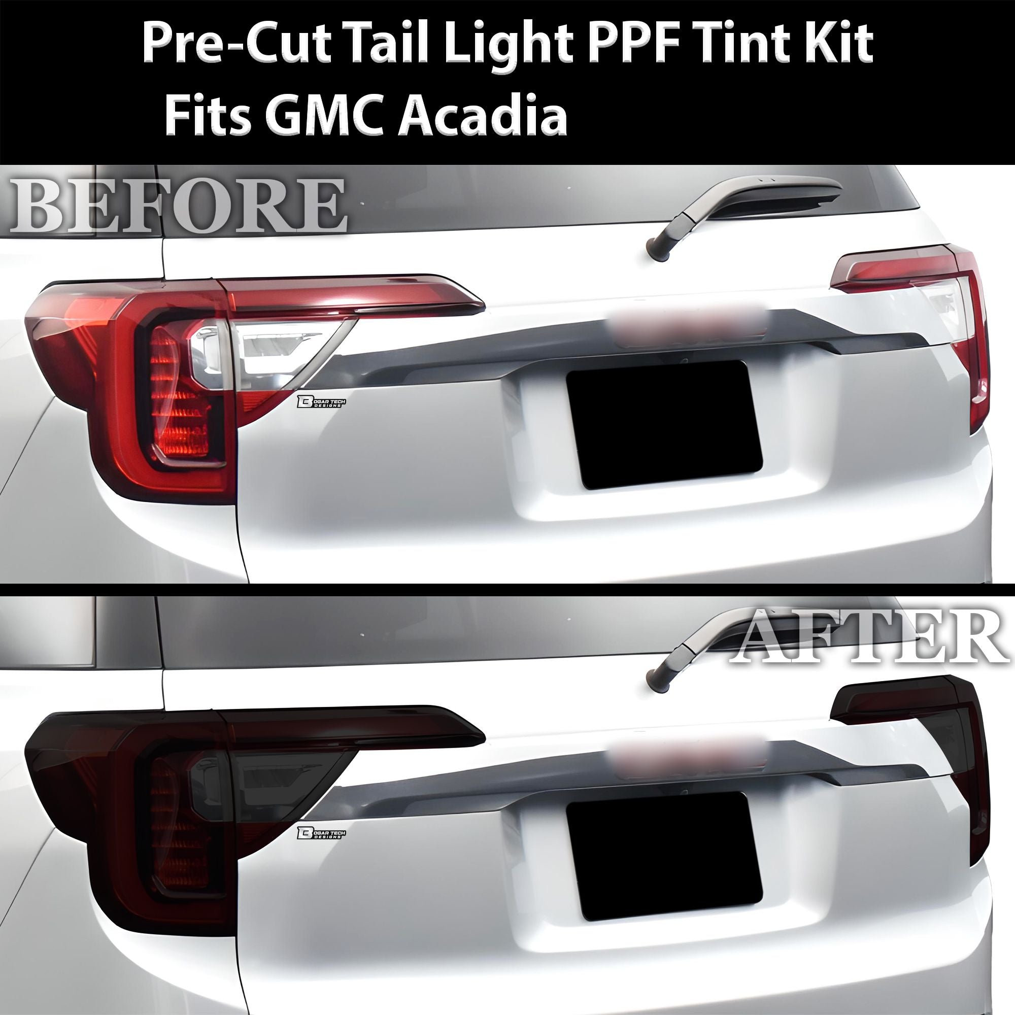 Full Headlight Taillight Precut Smoked PPF Tint Kit Overlay Film Fits GMC Acadia 2020-2023