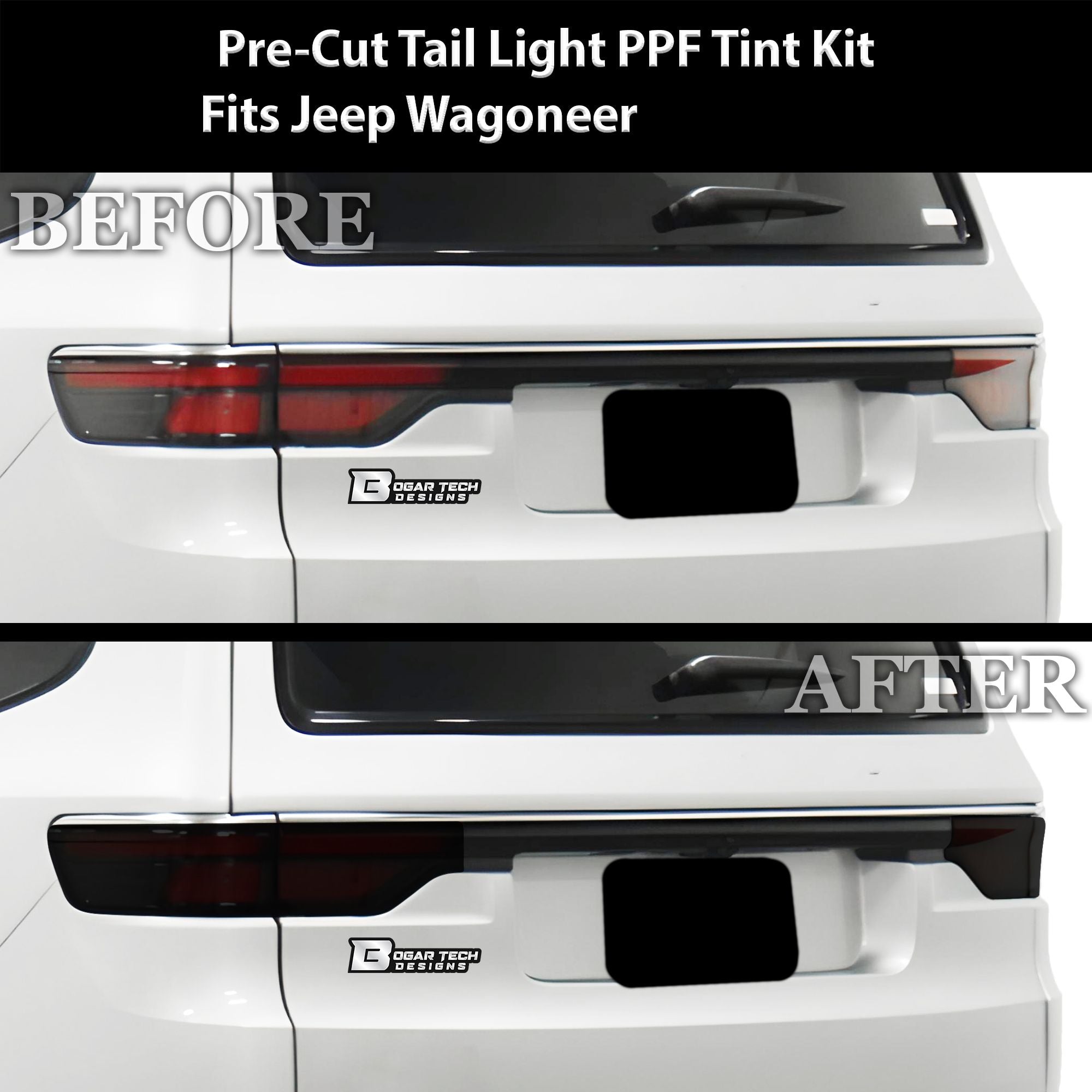 Full Headlight Taillight Precut Smoked PPF Tint Kit Overlay Film Fits Jeep Wagoneer 2020-2025