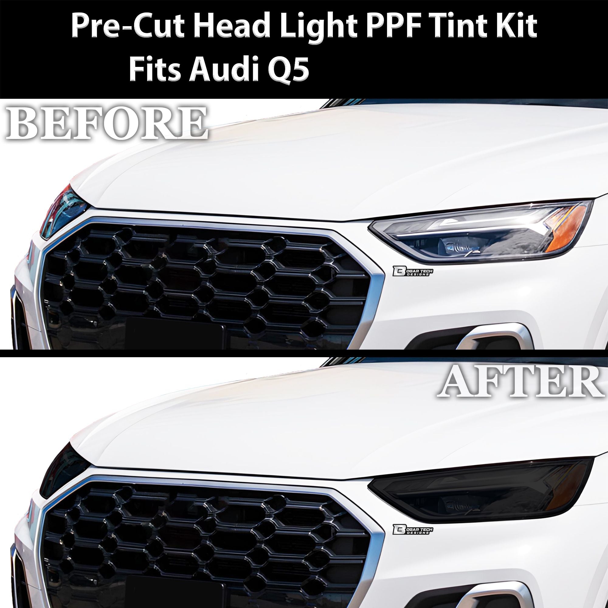 Full Headlight Taillight Precut Smoked PPF Tint Kit Overlay Film Fits Audi Q5 2021-2025