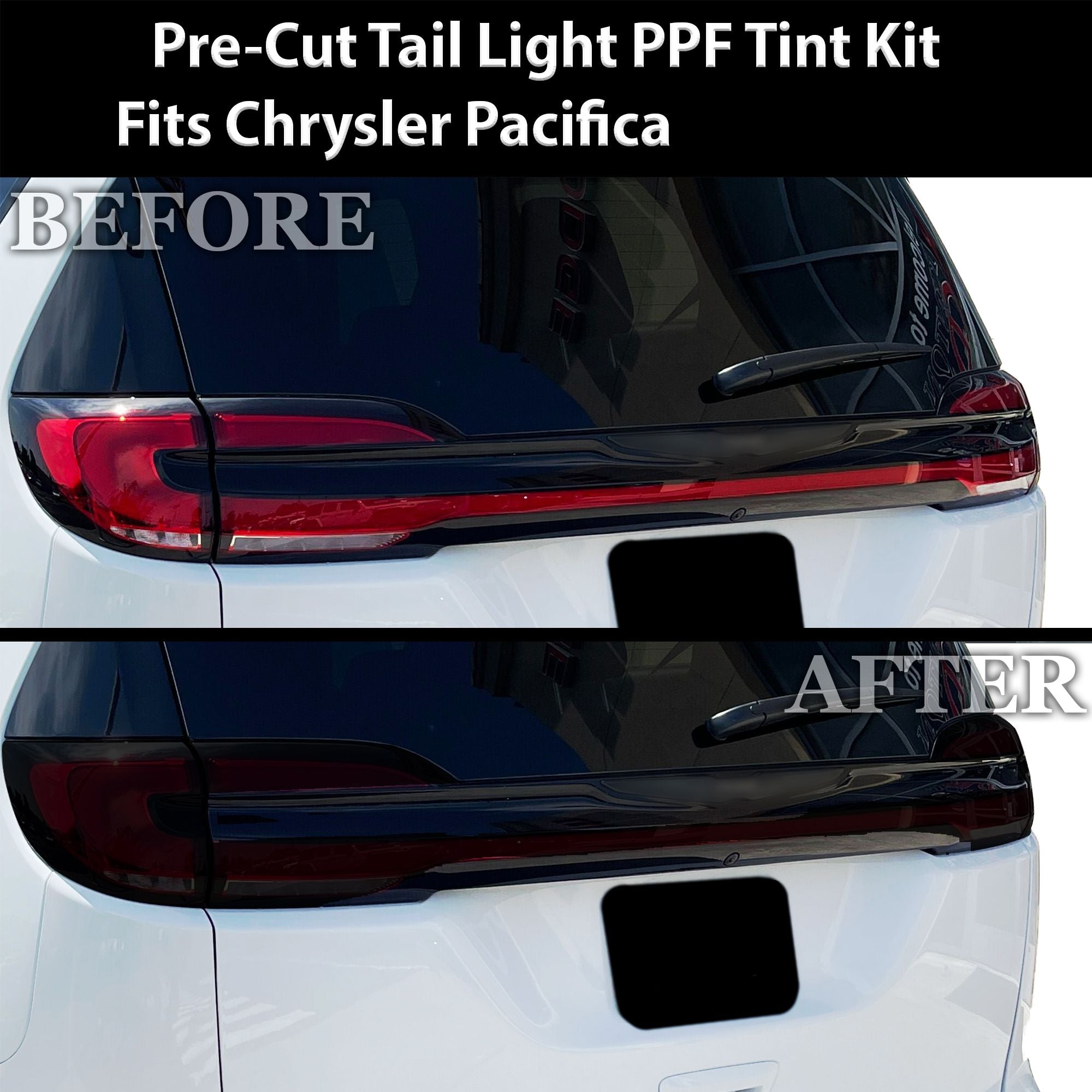 Full Headlight Taillight Precut Smoked PPF Tint Kit Overlay Film Fits Chrysler Pacifica 2021-2025