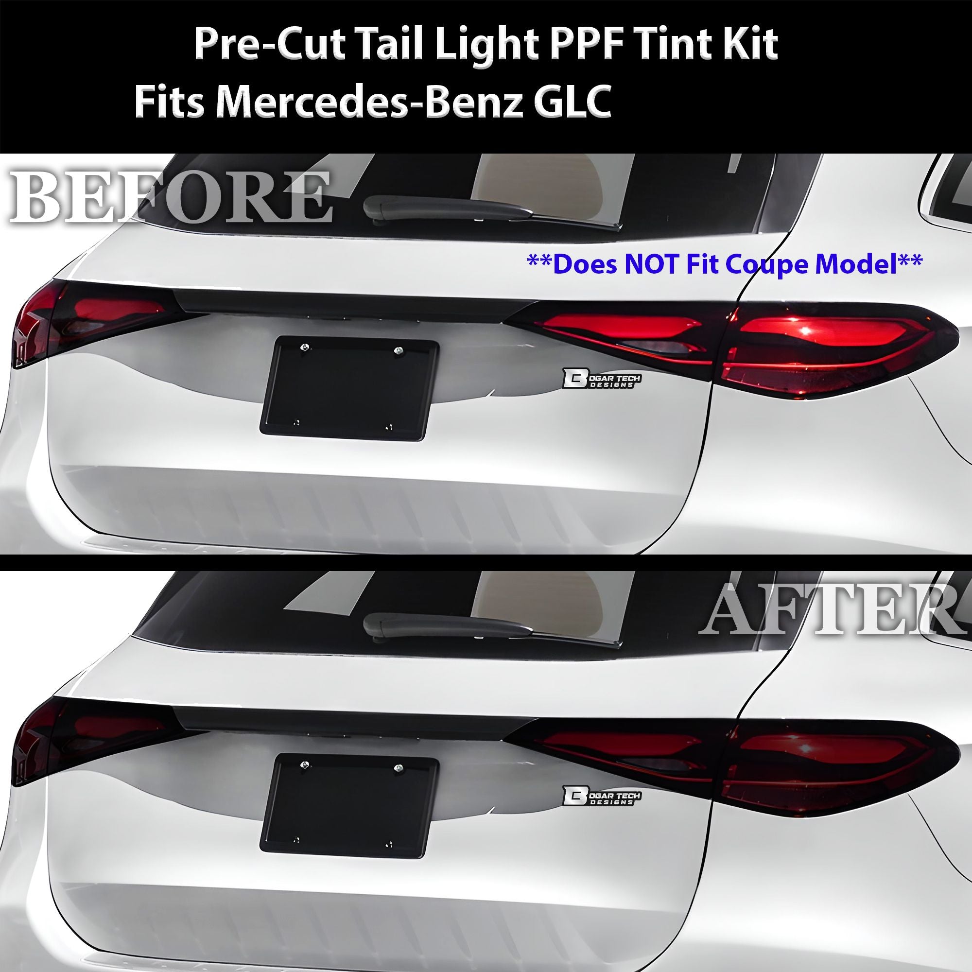 Full Headlight Taillight Precut Smoked PPF Tint Kit Film Overlay Fits Mercedes Benz GLC 2023-2025