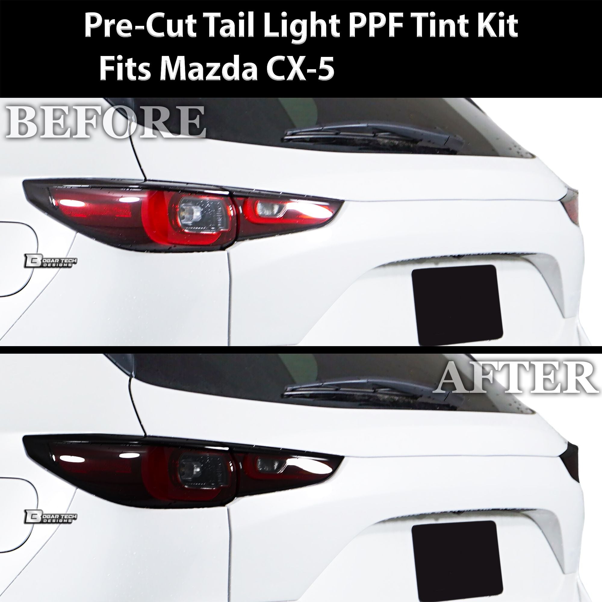 Full Headlight Taillight Precut Smoked PPF Tint Kit Film Overlay Fits Mazda CX-5 2022-2025