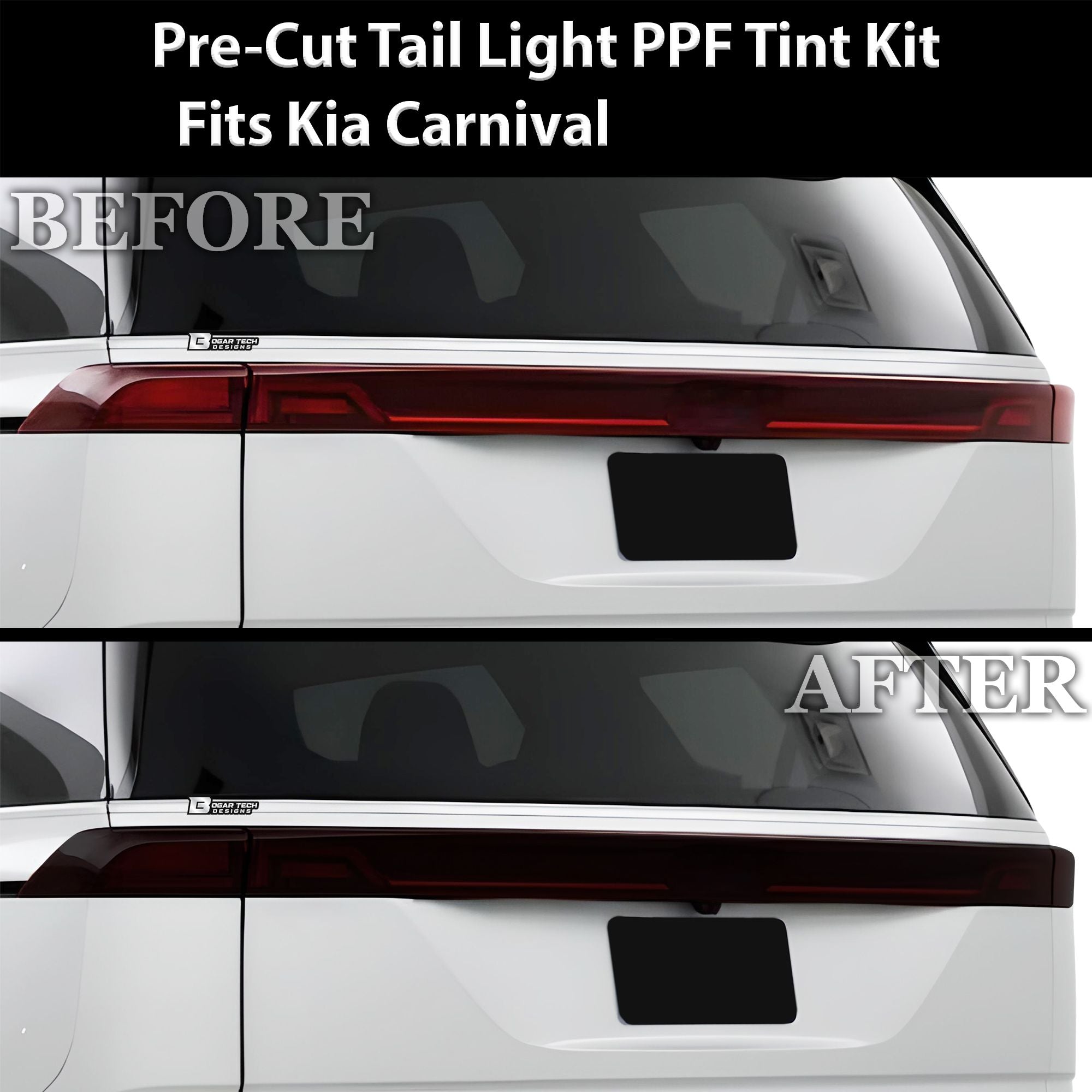 Full Headlight Taillight Precut Smoked PPF Tint Kit Film Overlay Fits Kia Carnival 2022-2024