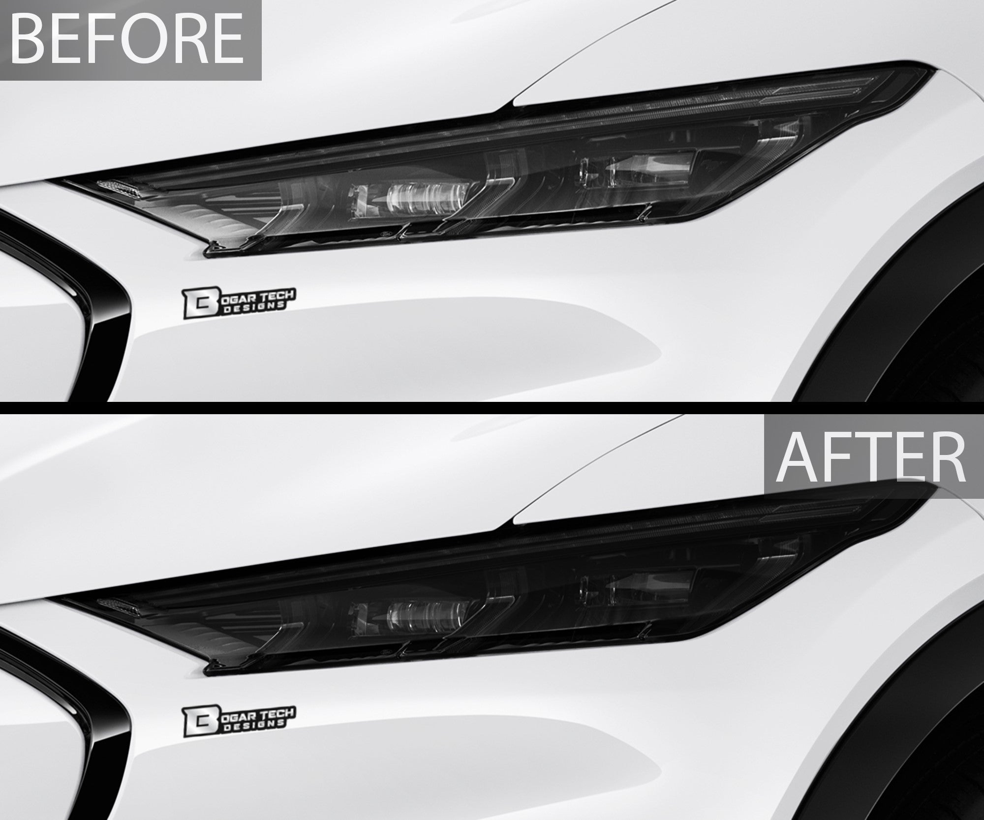 Full Headlight Taillight Precut Smoked PPF Tint Kit Film Overlay Fits Ford Mustang Mach-E 2021-2025