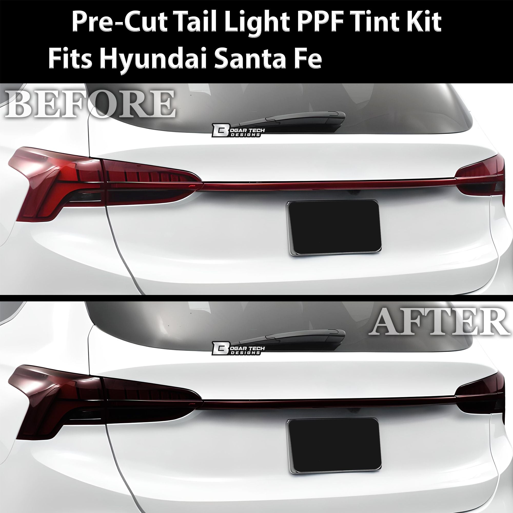 Full Headlight Taillight Precut Smoked PPF Tint Kit Film Overlay Fits Hyundai Santa Fe 2021-2023