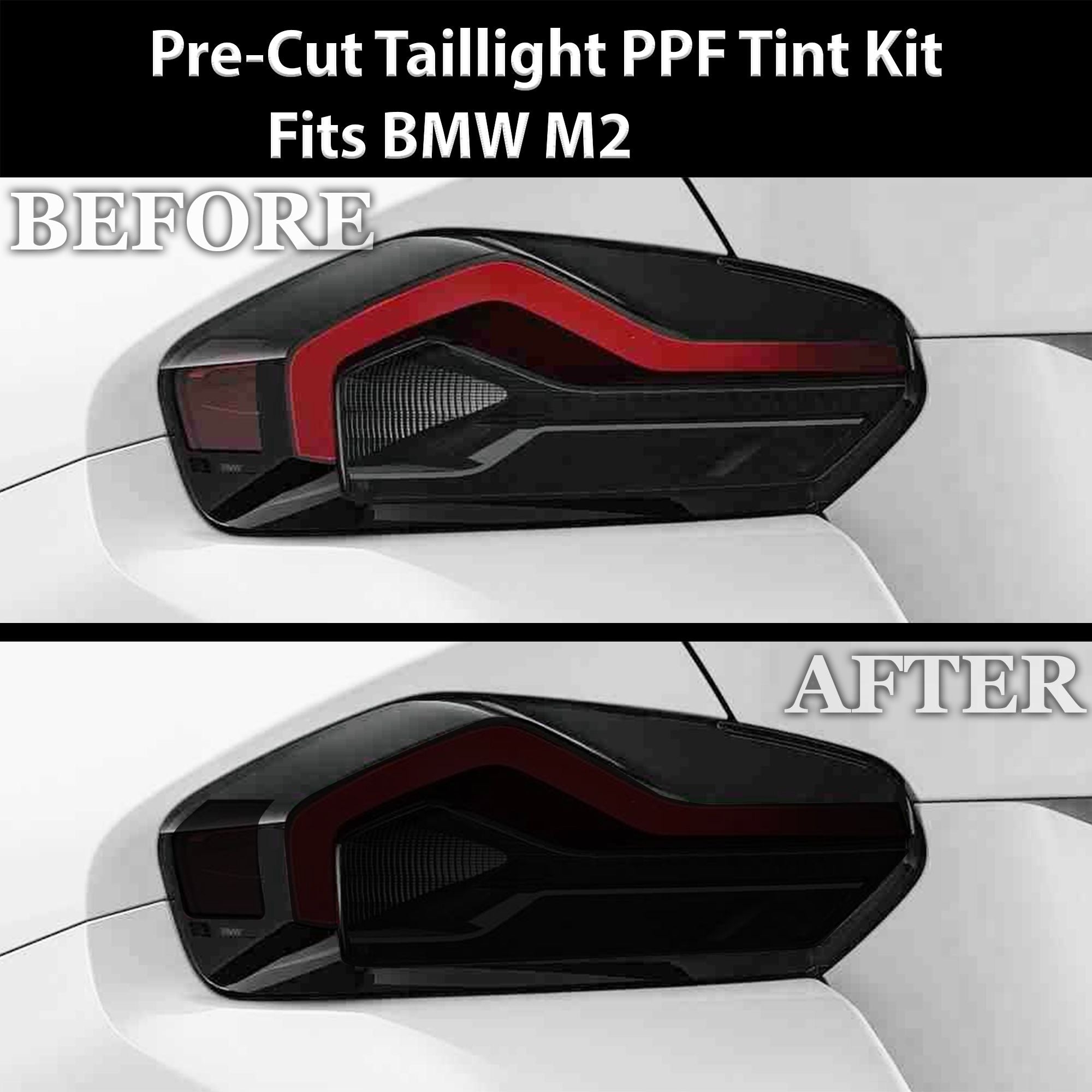 Fits BMW M2 2023-2025 Full Headlight Taillight Precut Smoked PPF Tint Kit Film Overlay