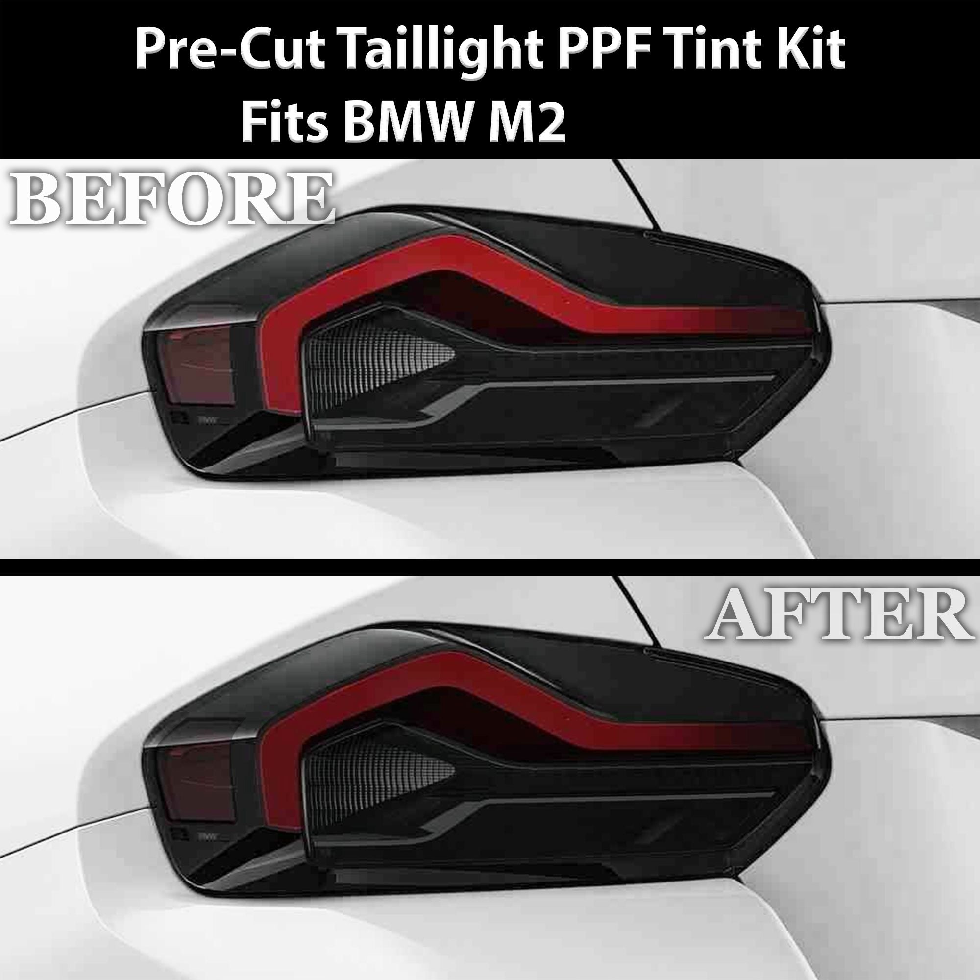 Fits BMW M2 2023-2025 Full Headlight Taillight Precut Smoked PPF Tint Kit Film Overlay