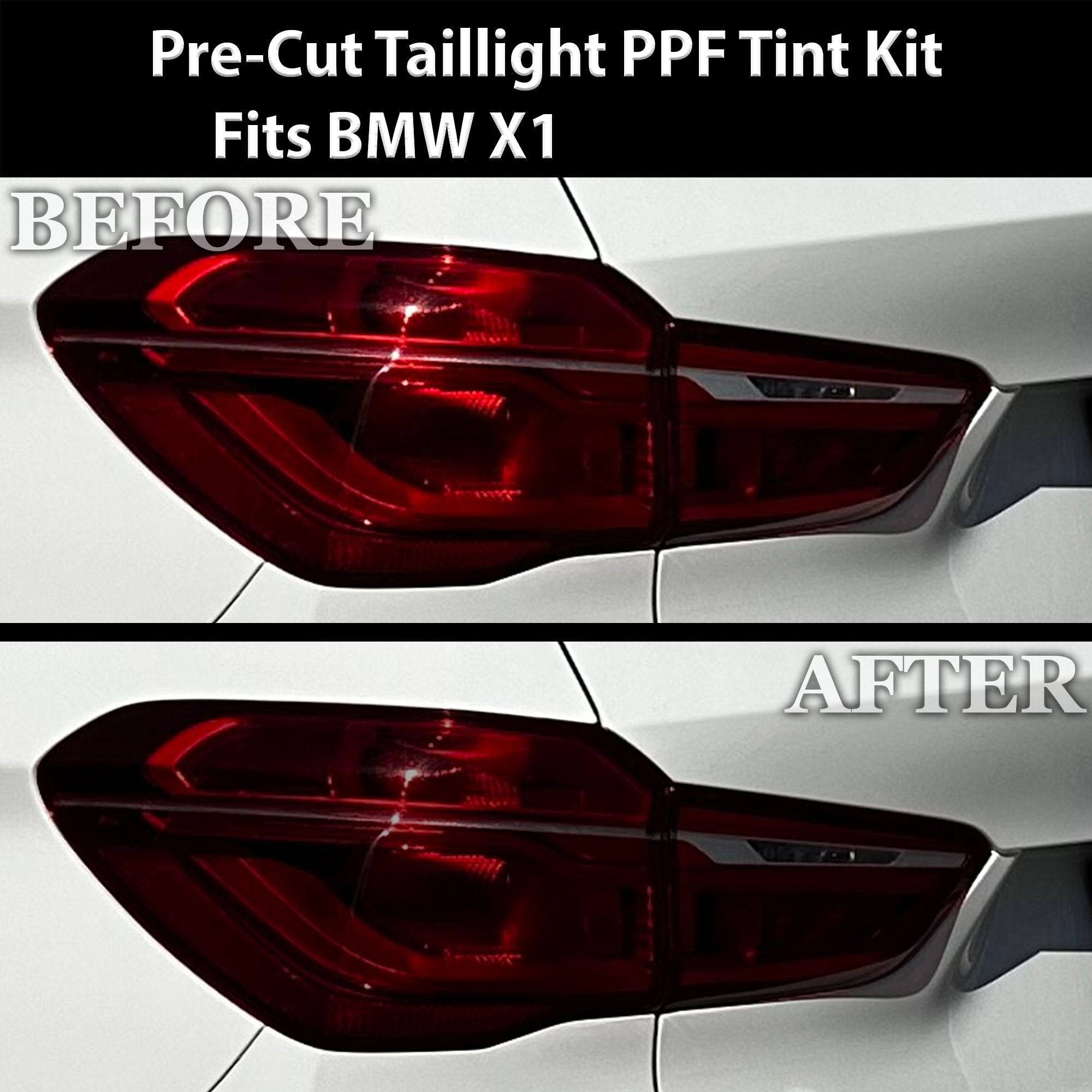 Fits BMW X1 2020-2022 Full Headlight Taillight Precut Smoked PPF Tint Kit Film Overlay