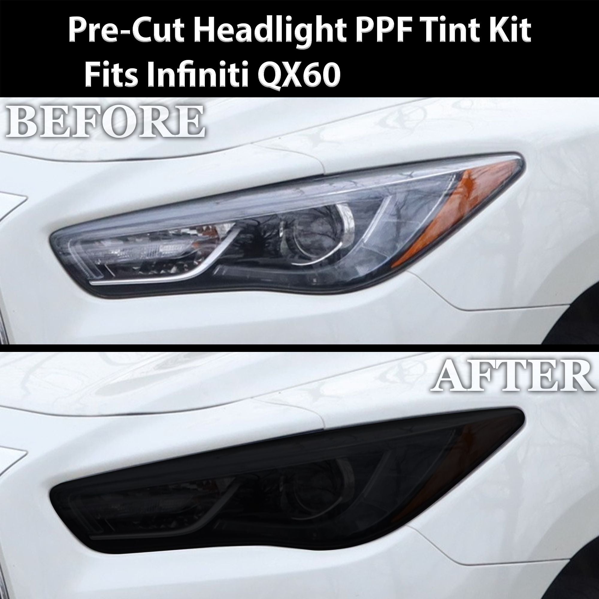 Fits Infiniti QX60 2016-2020 Full Headlight Taillight Precut Smoked PPF Tint Kit Film Overlay