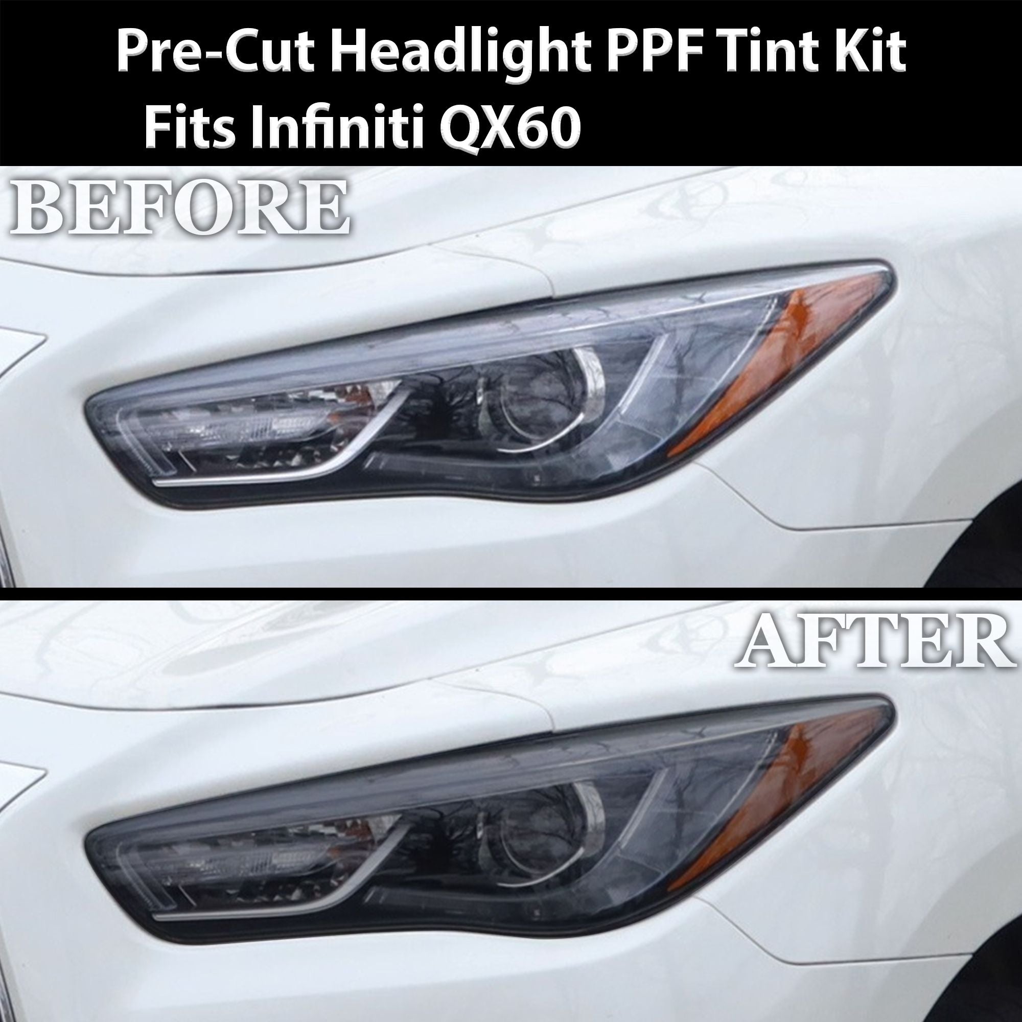 Fits Infiniti QX60 2016-2020 Full Headlight Taillight Precut Smoked PPF Tint Kit Film Overlay