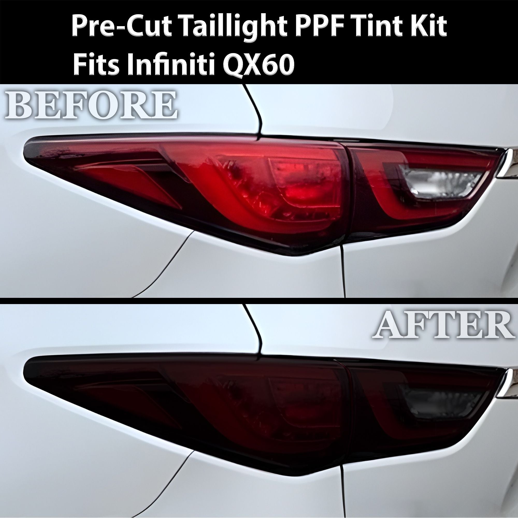 Fits Infiniti QX60 2016-2020 Full Headlight Taillight Precut Smoked PPF Tint Kit Film Overlay