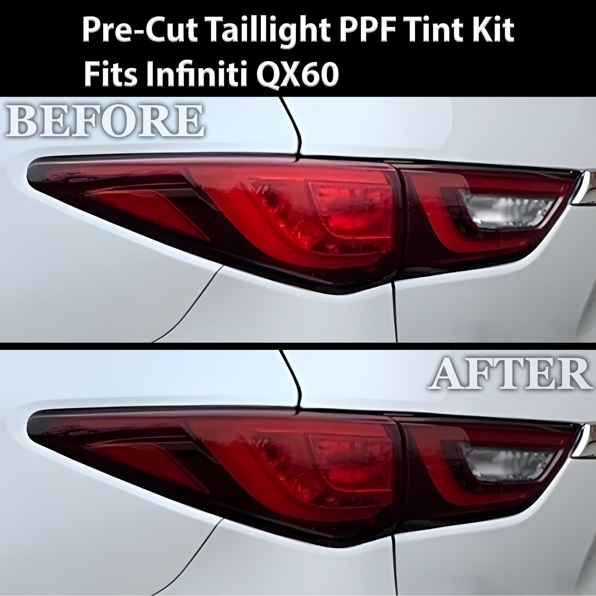 Fits Infiniti QX60 2016-2020 Full Headlight Taillight Precut Smoked PPF Tint Kit Film Overlay